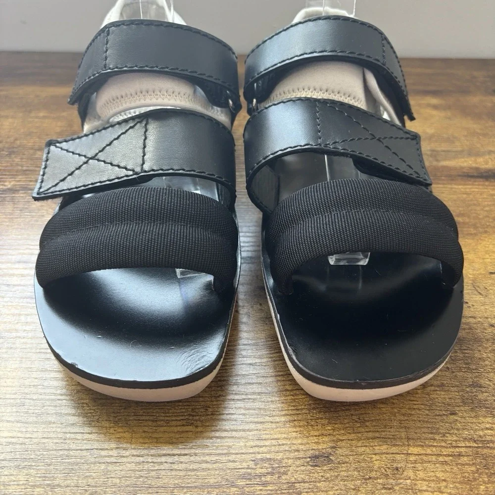 Proenza Schouler Womens Sandal 7 Black 37 Leather Neoprene Strappy Dad New‎